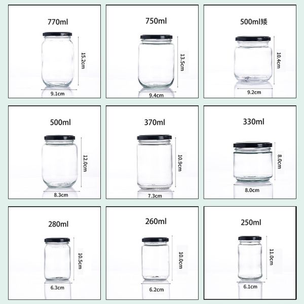 250ml-750ml Glass Food Jars for Sauce|B2B Bulk Leak-Proof FDA/EU Certified–Ideal for Sauce Packaging