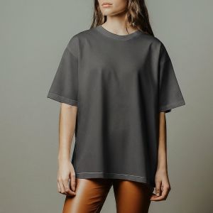 Oversized Loose Fit Little Drop Shoulder T Shirt OEM ODM 320Gsm