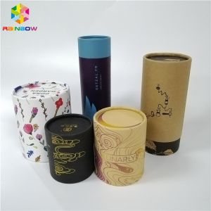 Kraft Paper Box Packaging Round Shape Custom Logo Printed For Gift / Cosmetics /
