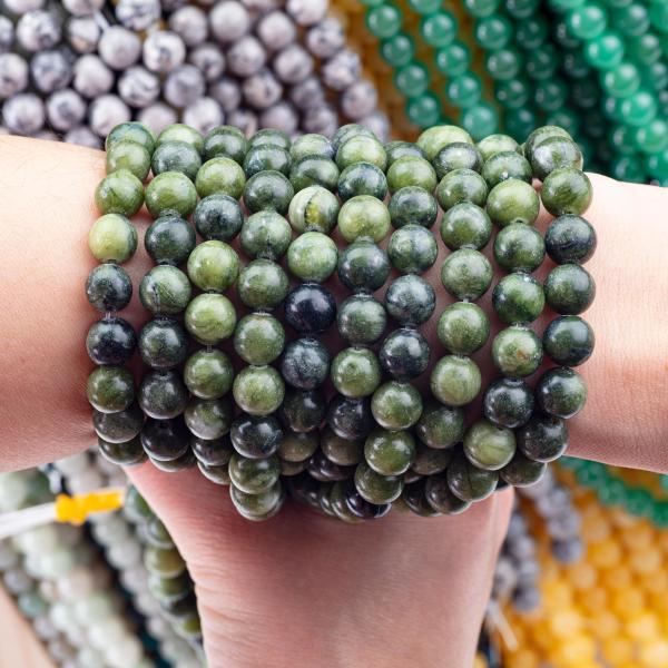 Southern Jade Round Bead Natural Crystal Gemstone Different Bead Size Loose Bead Strands for DIY Jewelry Making