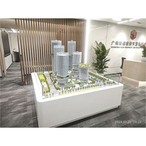 Modern Commercial District Retail Center Real Estate Architectural Scale Model