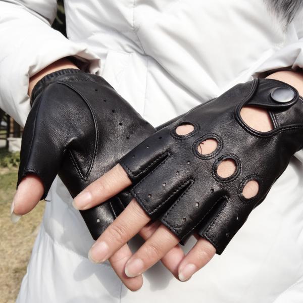 New design custom fingerless leather gloves