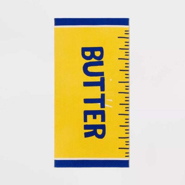 Butter Beach Towel in Yellow – 100% Cotton Terry for Plush Absorbency and Sunny