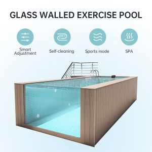 High Light Transmission Fibreglass Rectangular Mobile Swimming Pool for Large