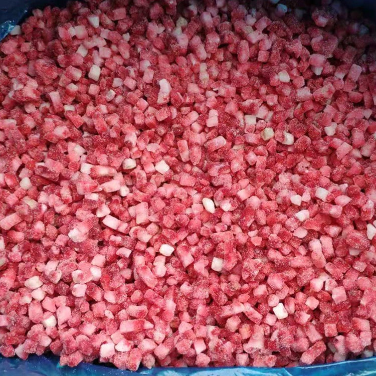 New Crop Good Quality Iqf Frozen Diced Strawberry Frozen Strawberry Dices From