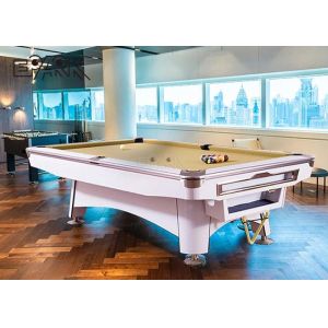 White 2 In 1 9FT Billiard Pool Table For Shopping Mall
