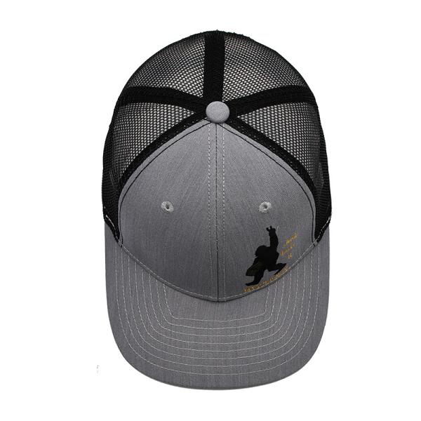 Source factory for Black and Grey 6 Panel Customized Trucker Cap