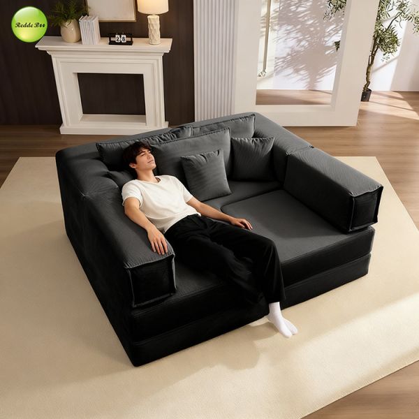 Multifunction Space-Optimized Striped Fabric Compressed Sofa Bed For Living Room Free Combination Furniture