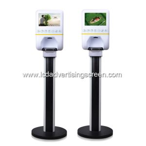 Standing Plastic Android Advertising Screen Non Contact Automatic Spray Hand