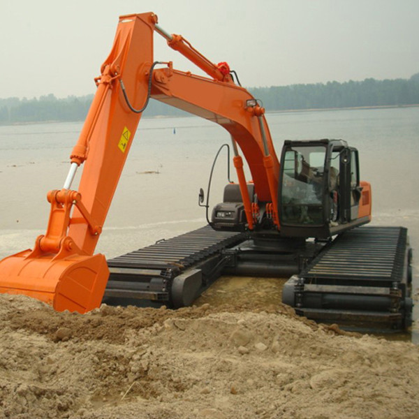 Amphibious long reach excavator Floating Amphibious Pontoon undercarriage