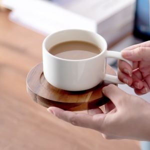 Nordic Cappuccino Coffee Cup And Saucer Set Of 12 Pieces Ceramic 250ml Porcelain