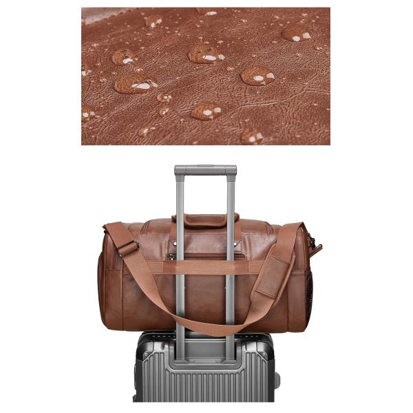 MingLu Custom Logo Large Leather Weekend Bag Mens Rainproof Durable