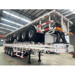 100T Maximum Load Capacity Flatbed Container Semi-Trailer with Mechanical