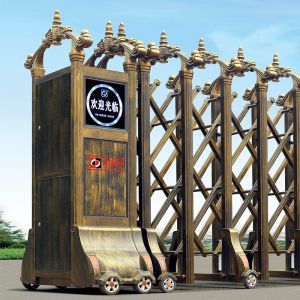 SUS304 Electric Retractable Door Aluminum Folding Factory Gate