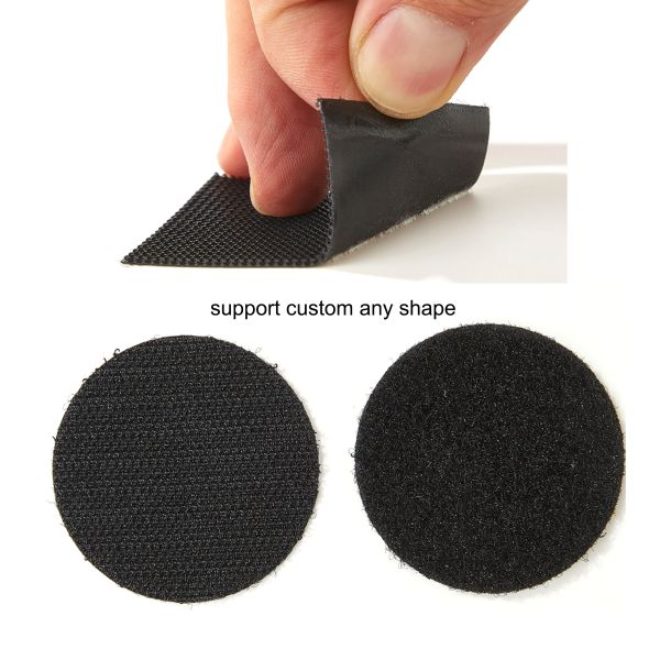 DANSKY Custom Hook and Loop Nylon Reusable Polka Dot Round Adhesive Quiet Hook and Loop Die Cut Hook and Loop