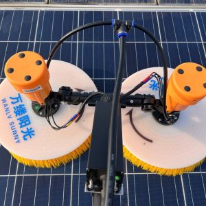 Double-Head Rotary Solar Panel Cleaning Brush with Battery Supply and Customizat