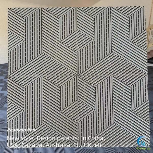 Quality 3D RIB Pattern Interlocking Garage Floor Tiles Waterproof Easy To Clean for sale