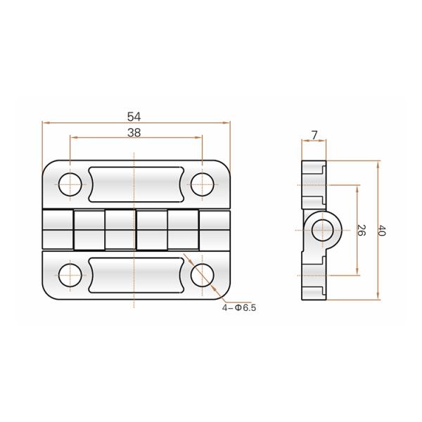 Industrial Cabinet Hardware Hinges Long Life With Large Bearing Capacity