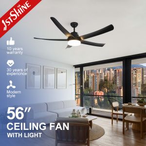 38W 56 Inch Large Air Volume Noiseless Ceiling Fan With Light 6 Speed Choice