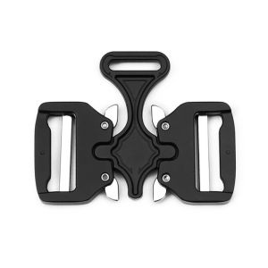 Double Insert Tactical Unisex Metal Belt Buckle Black Plated 38MM