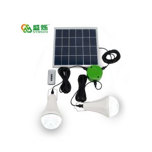 CE ROHS 10W 5V 2pcs*3W Bulb Solar Light Kits With Mono Solar Panel