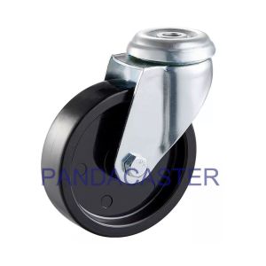 Bolt Hole Institutional Casters 100MM Black Polypropylene Wheels For Carts