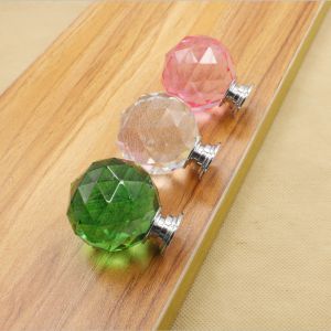 Crystal Door Knobs Drawer Spherical Pulls Furniture Handles Hardware