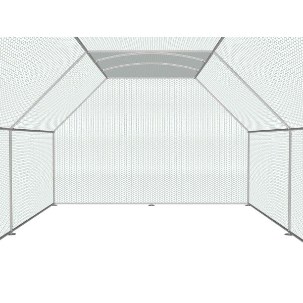 Galvanized Metal Chicken Coop Cage with Cover Walk In Chicken Cage Pen Run 10' W x 13.3' D x 6.67' H