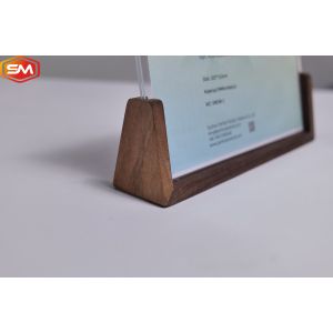 Natural Custom Double Panel Wood U Shaped Acrylic Photo Frame with Walnut Beech