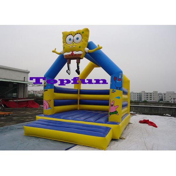 Inflatable Trampoline With SpongeBob Squarepants For Kids Party / Jumping Castle