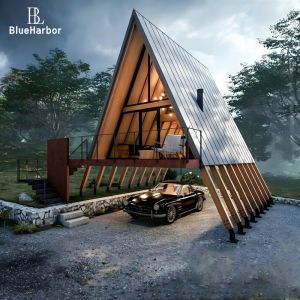 Luxury Prefabricated Steel Structure Building Triangle House Prefab Small Cabin