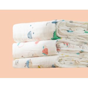 Four Layer Vivid Picture Patterned Cotton Gauze Fabric Health 40S