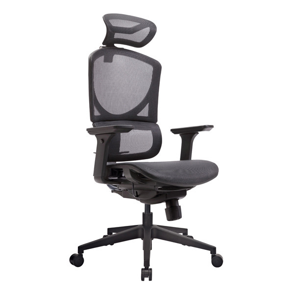 3D Headrest Leisure Computer Chair Double Back Support Swivel Ergonomic Black