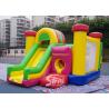 Outdoor Kids Inflatable Bouncy Castle With Slide And Pillars Inside Made Of Best Pvc Tarpaulin for sale