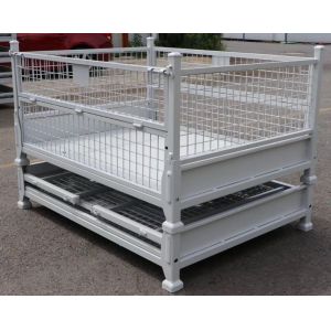 IBC Foldable Pallet Container Stackable Pallet Cage 50 * 50mm Wire Size