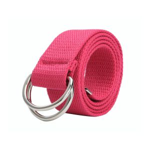 Canvas Knitted Belt 110cm Double D Ring Belt Unisex Cotton Web