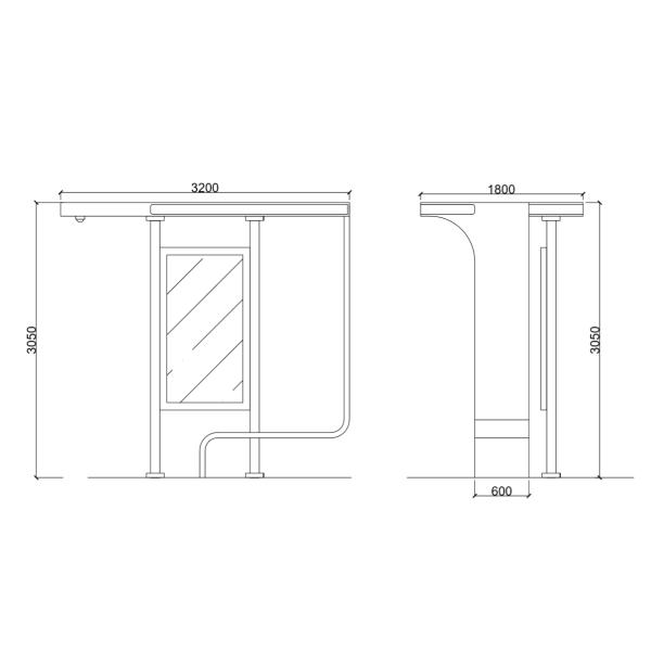 Stainless Steel Forecast H3050MM LCD Smart Bus Shelter