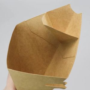 Custom Print Logo Biodegradable Paper Triangle Packaging Waffle Cone Holder