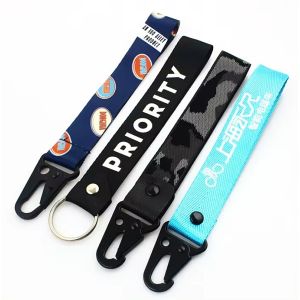 Customized Blank Printing Alphabet Letter Double Sided Key Chains Woven