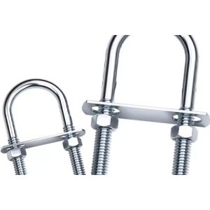 China M4 M16 Carbon steel U shape metal bolt  with nut washer Class4.8 grade 8.8 Zinc plating on sale