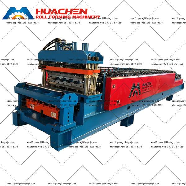 Quality Stable Double Deck Roll Forming Machine with 45 Steel Quenching and Plating Rollers for sale