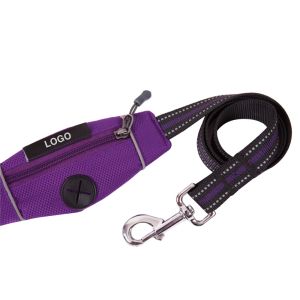 Dog Leash With Built In Waste Bag Dispenser Comfortable Durable Design