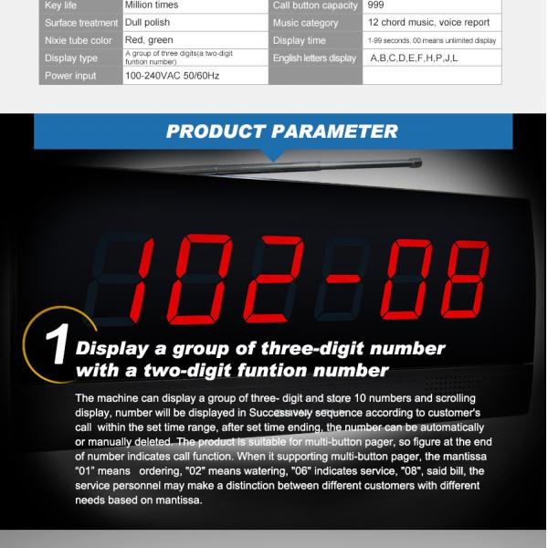 long distance wireless waiter call bell for restaurants,hotel,cafe,hospital