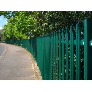 China Rounded 3000mm Height Steel Palisade Fencing For School Playground on sale