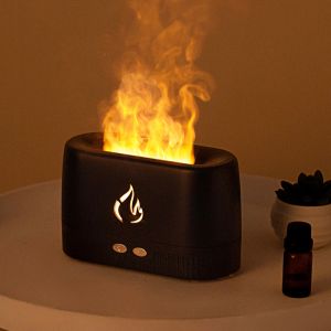HOMEFISH 230ML Aromatherapy Ultrasonic Flame Aroma Diffuser With Warm Light