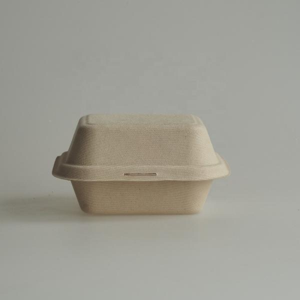 5 Inch 6 Inch Biodegradable Sugarcane Disposable Burger Box