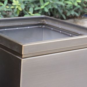 Stainless steel larger flower pots square style metal flower planter