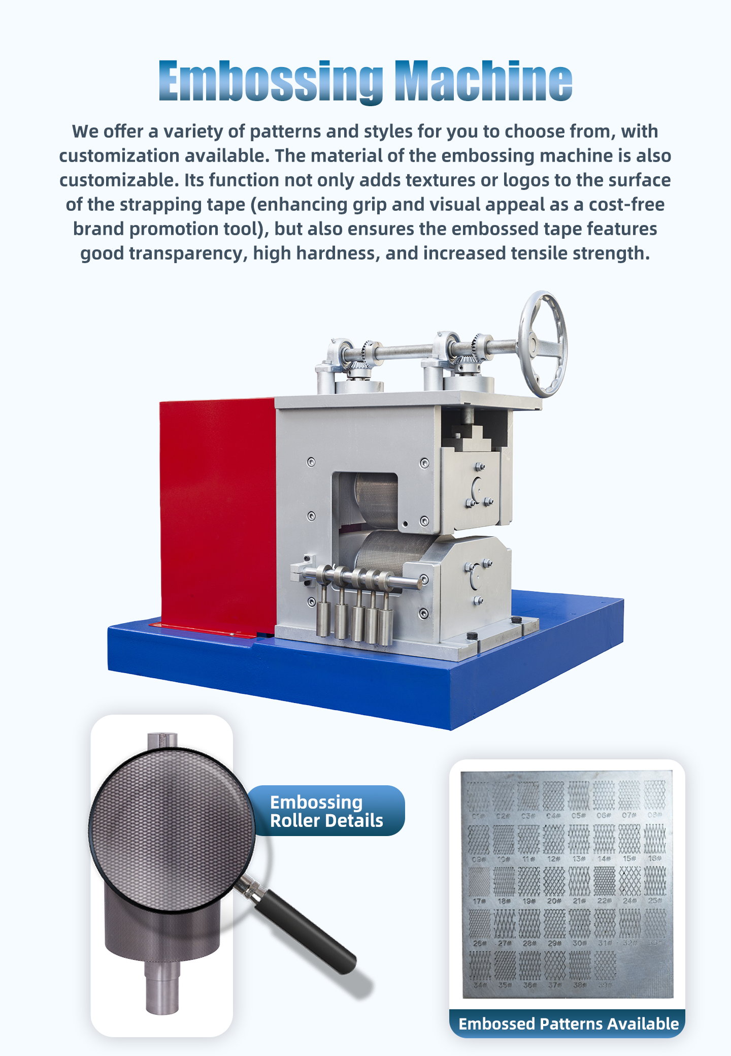 Durable PP Strap Making Machine with 100-800 KG/H Capacity, 9–32 mm Width, and Optional Embossing Patterns for Logistics and Shipping