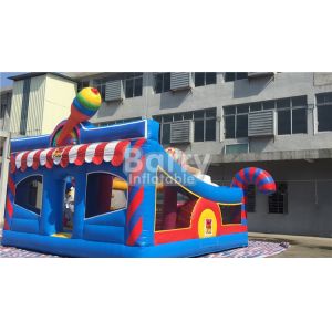 6 * 5.7 * 4.3m Inflatable Bouncy Castle Children Amusement With Sport Elements