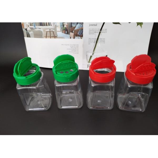 Plastic Spice Jars Butterfly Cap Double Open Flip Top Cap